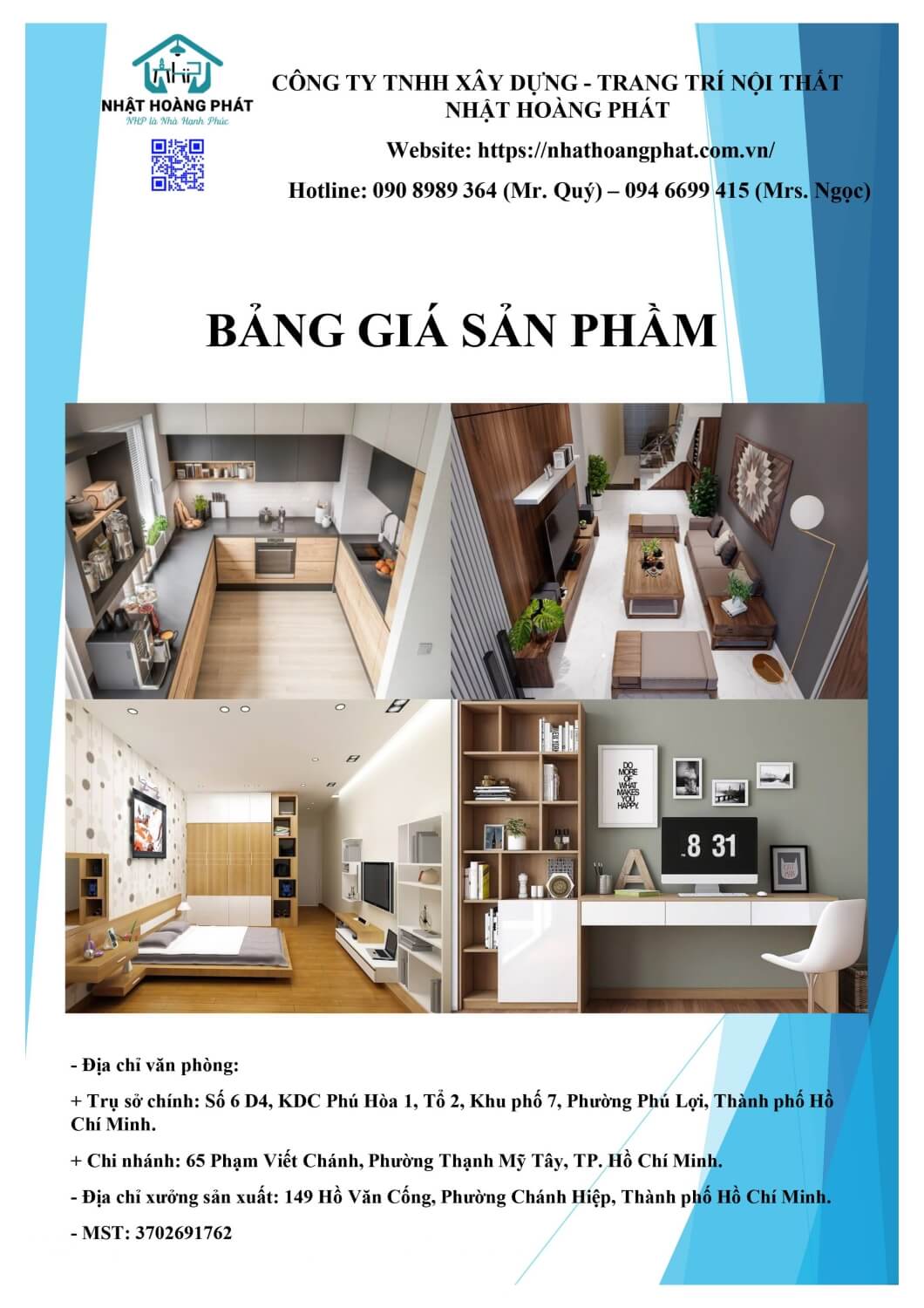bảng giá trang trí nội thất