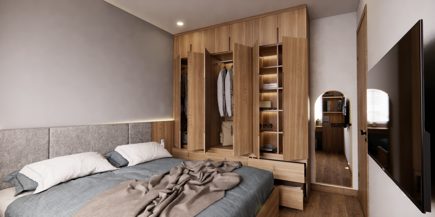 tủ quần áo MDF phủ Melamine