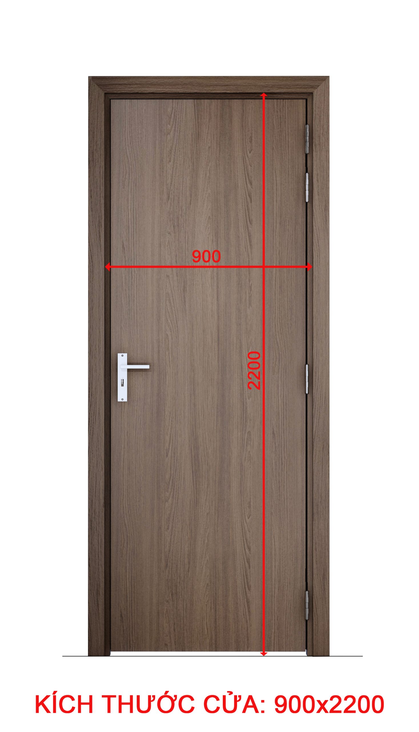 Kích thước cửa gỗ MDF phủ Laminate