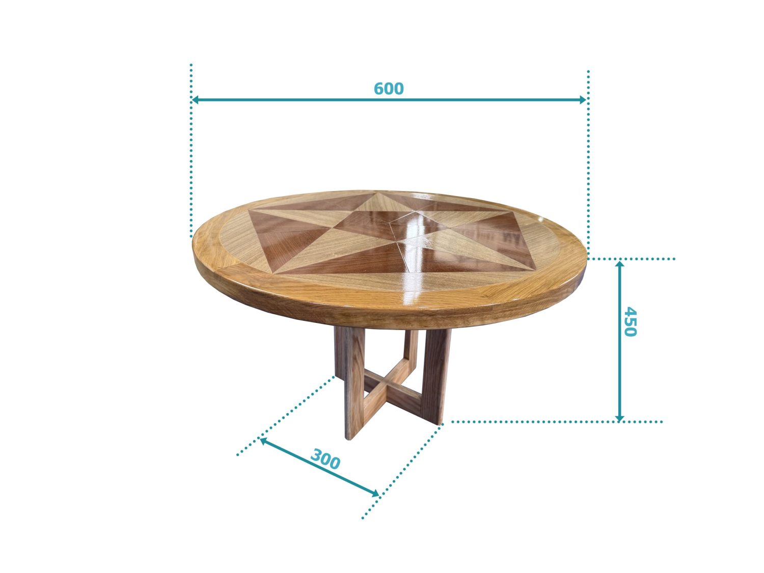 Bàn Sofa - bàn trà mặt tròn - Chân gỗ ASH
