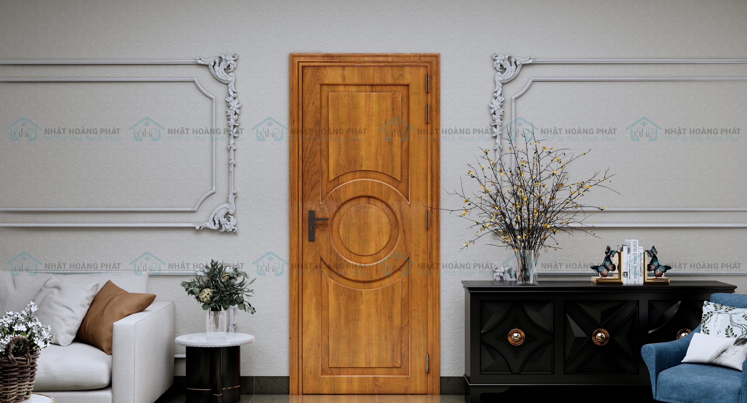 cửa gỗ gõ đỏ đẹp