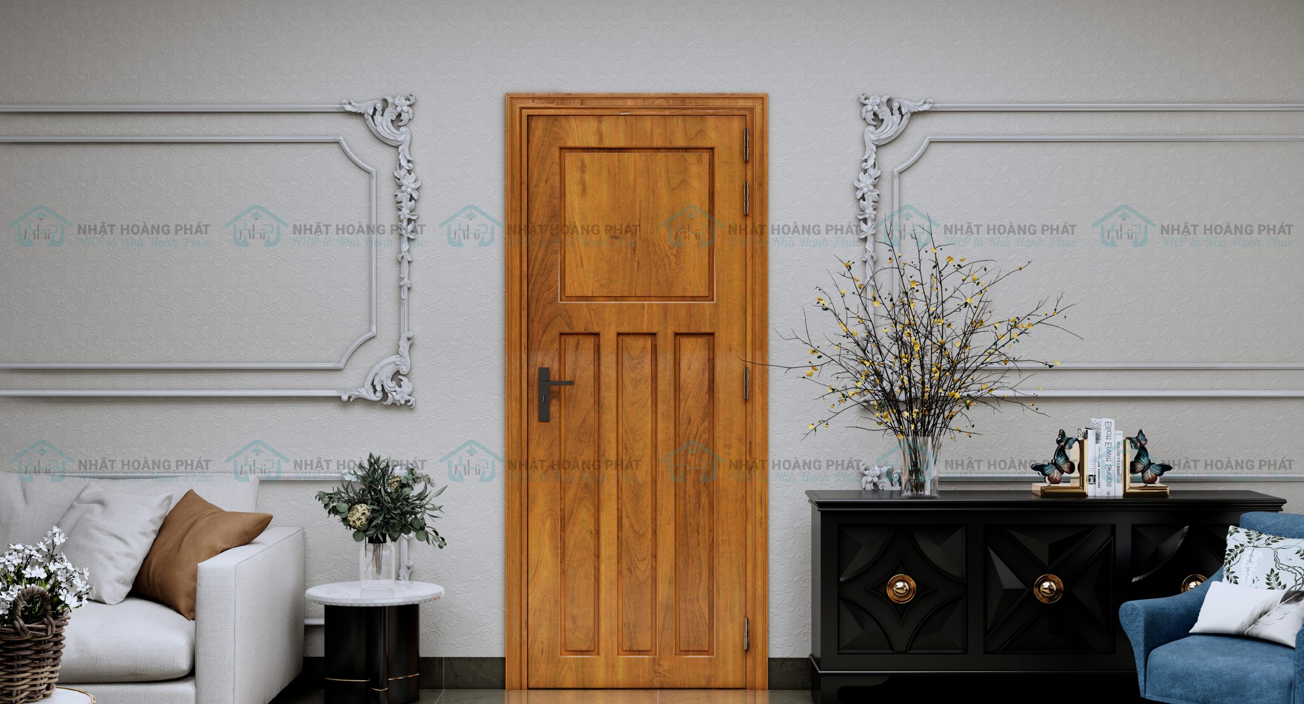 cửa gỗ gõ tự nhiên