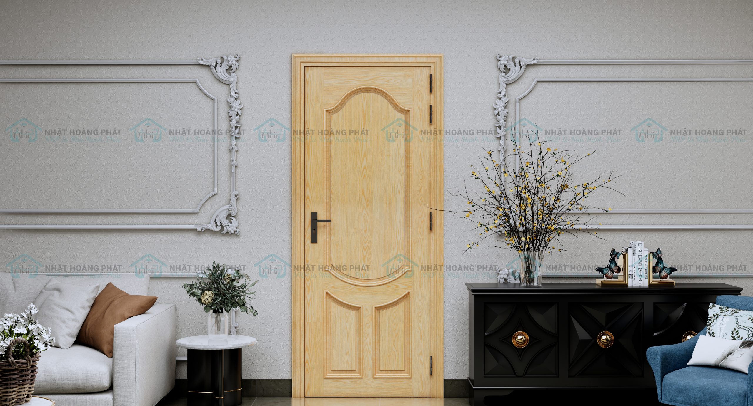 cửa phòng ngủ gỗ sồi