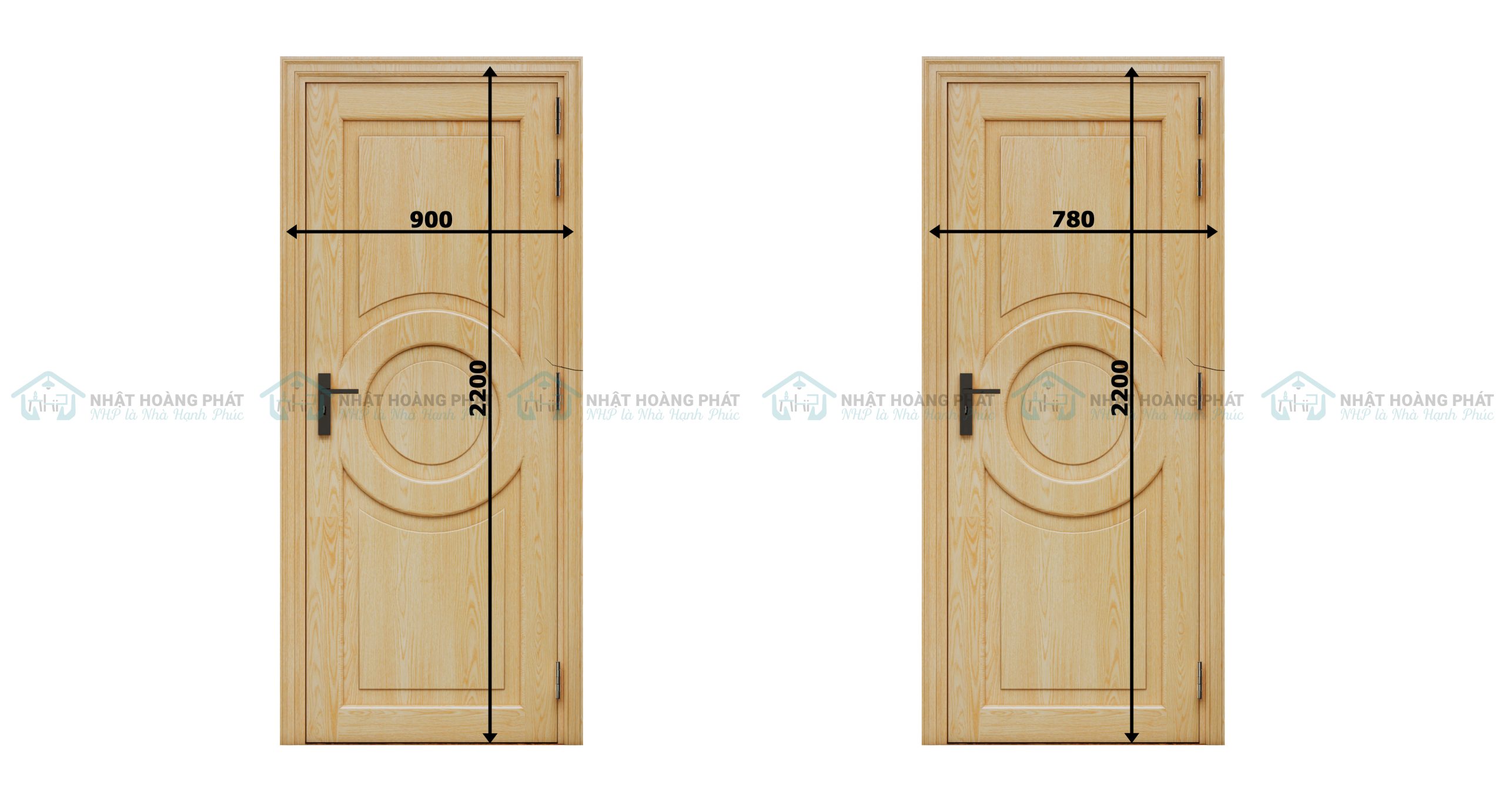 kích thước cửa gỗ sồi đỏ tự nhiên