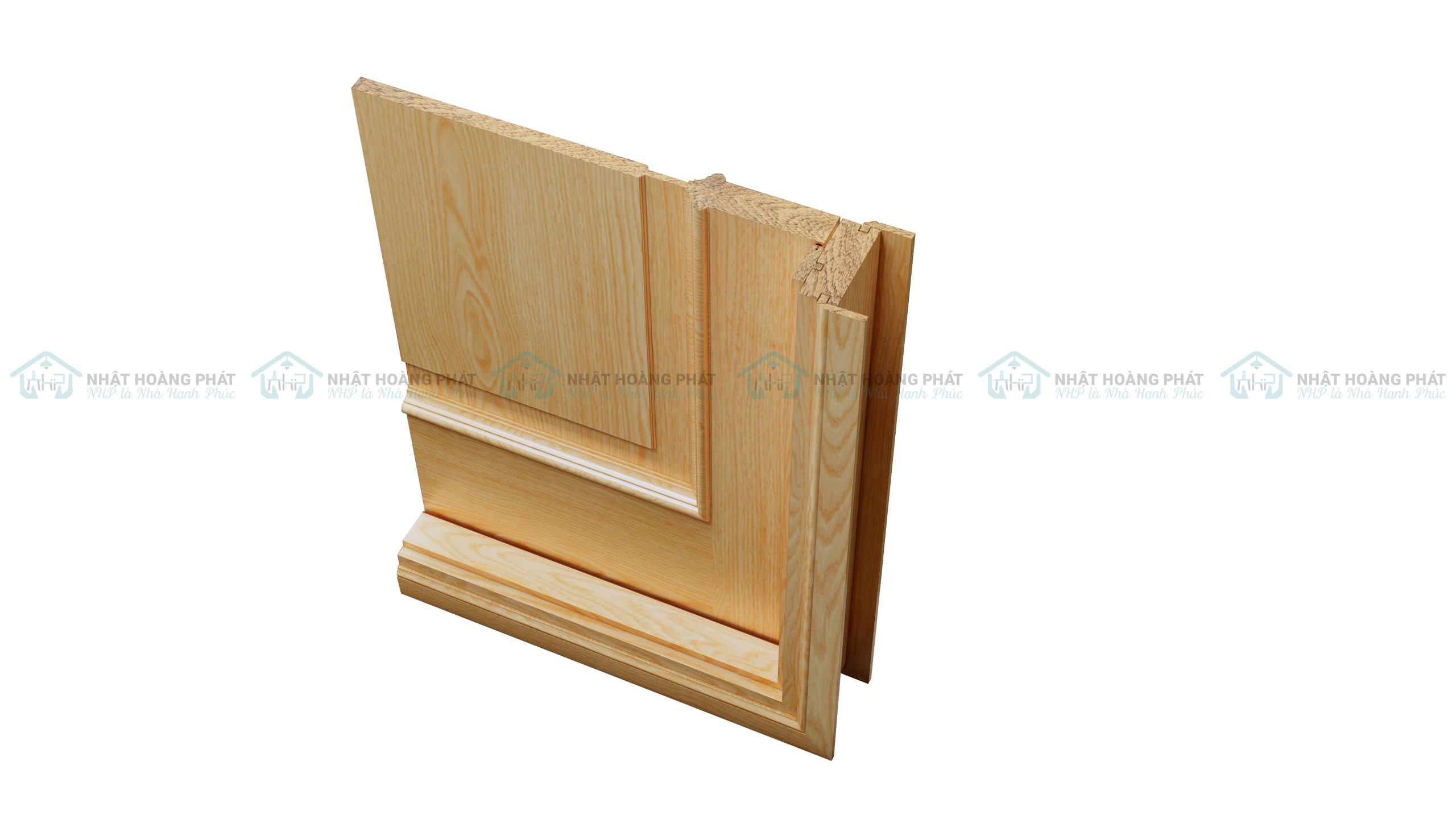 góc cửa gỗ sồi đỏ