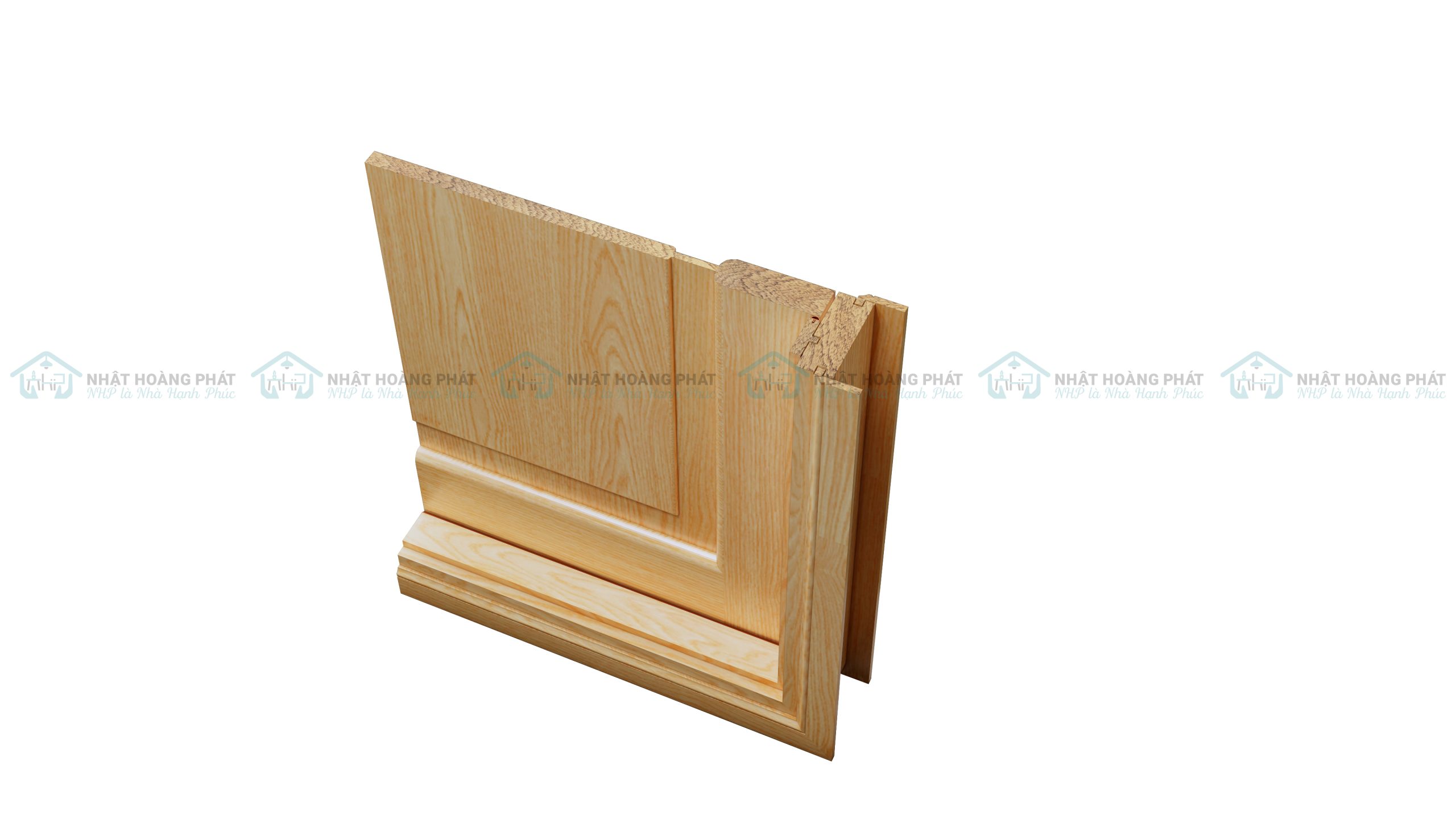 góc cửa gỗ sồi đỏ tự nhiên