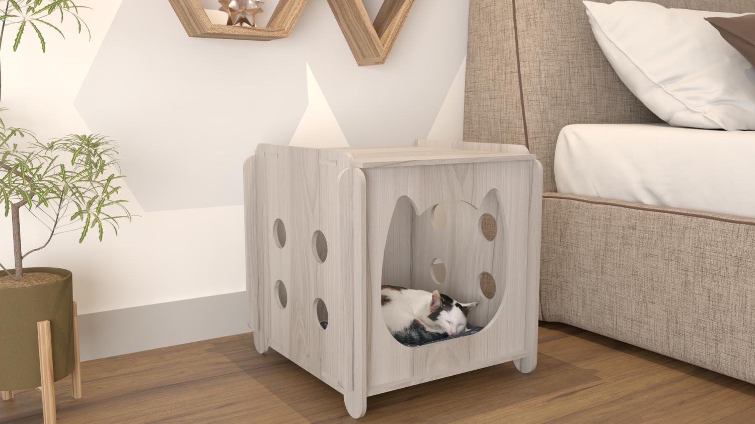 chuồng mèo bằng gỗ