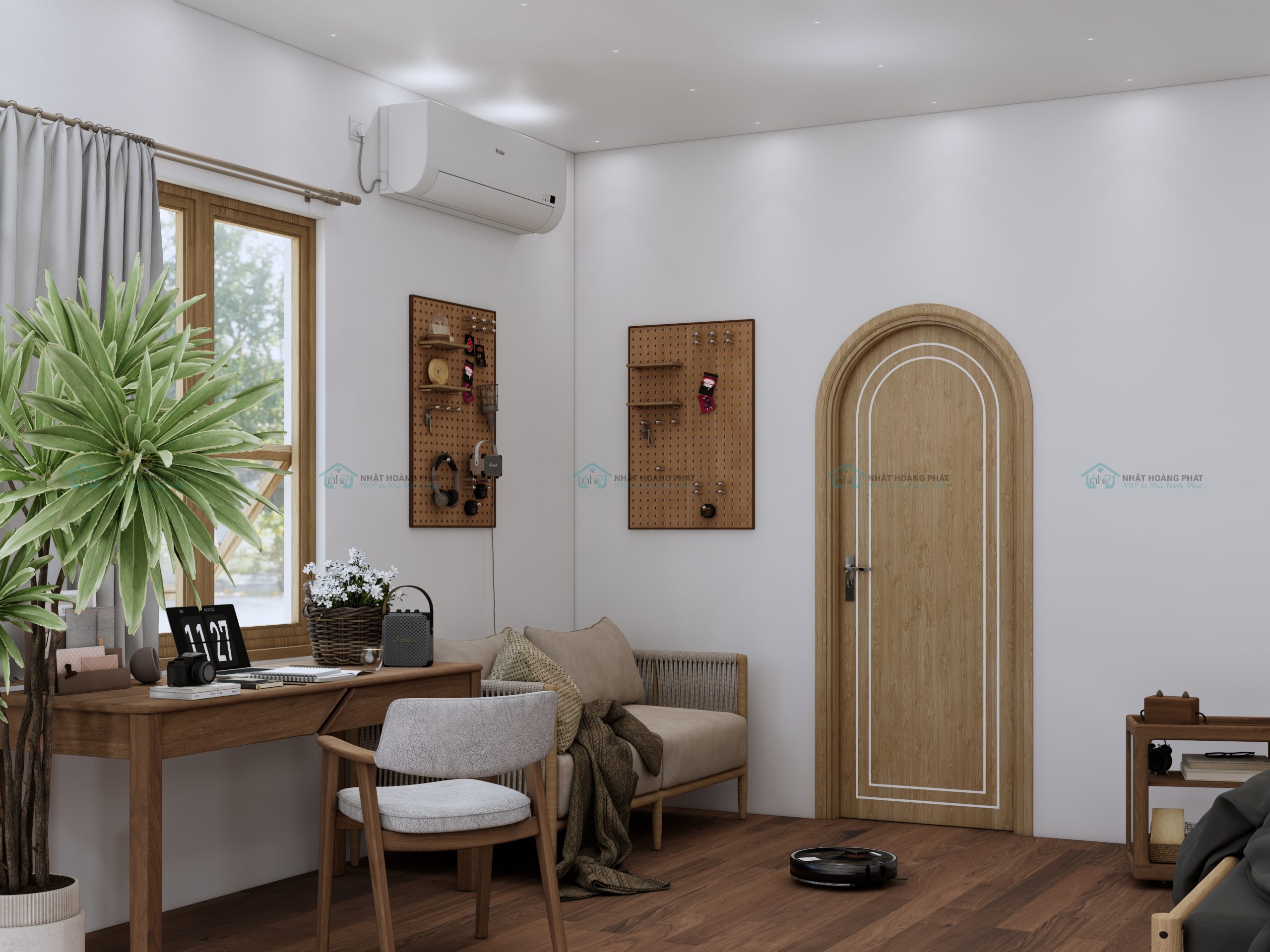 cửa vòm cong melamine