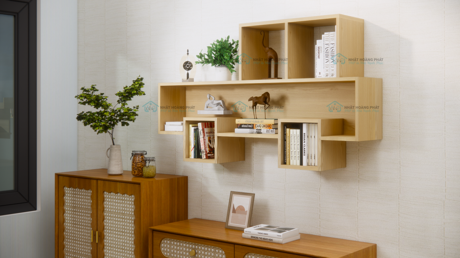 Kệ gỗ Melamine treo tường