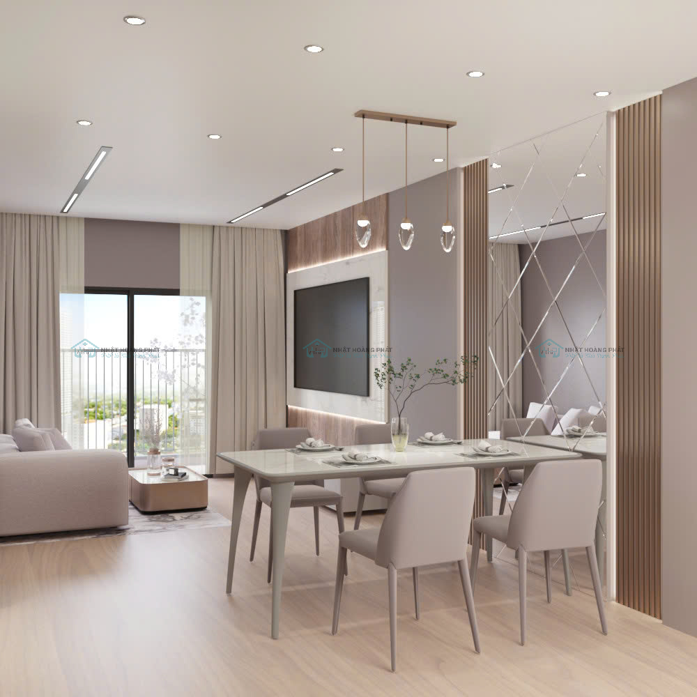 thiết kế phòng khách - bếp