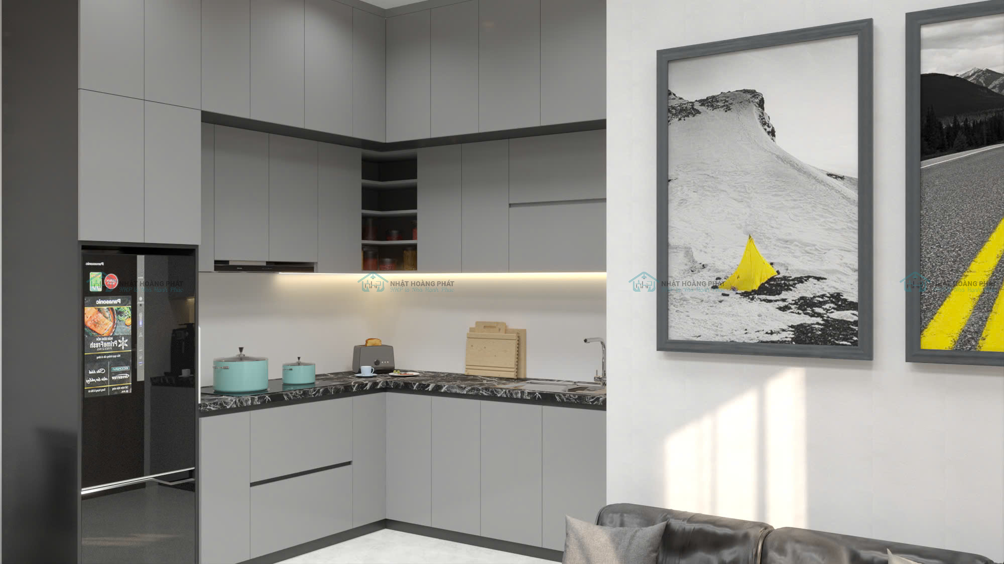 tủ bếp MDF Melamine