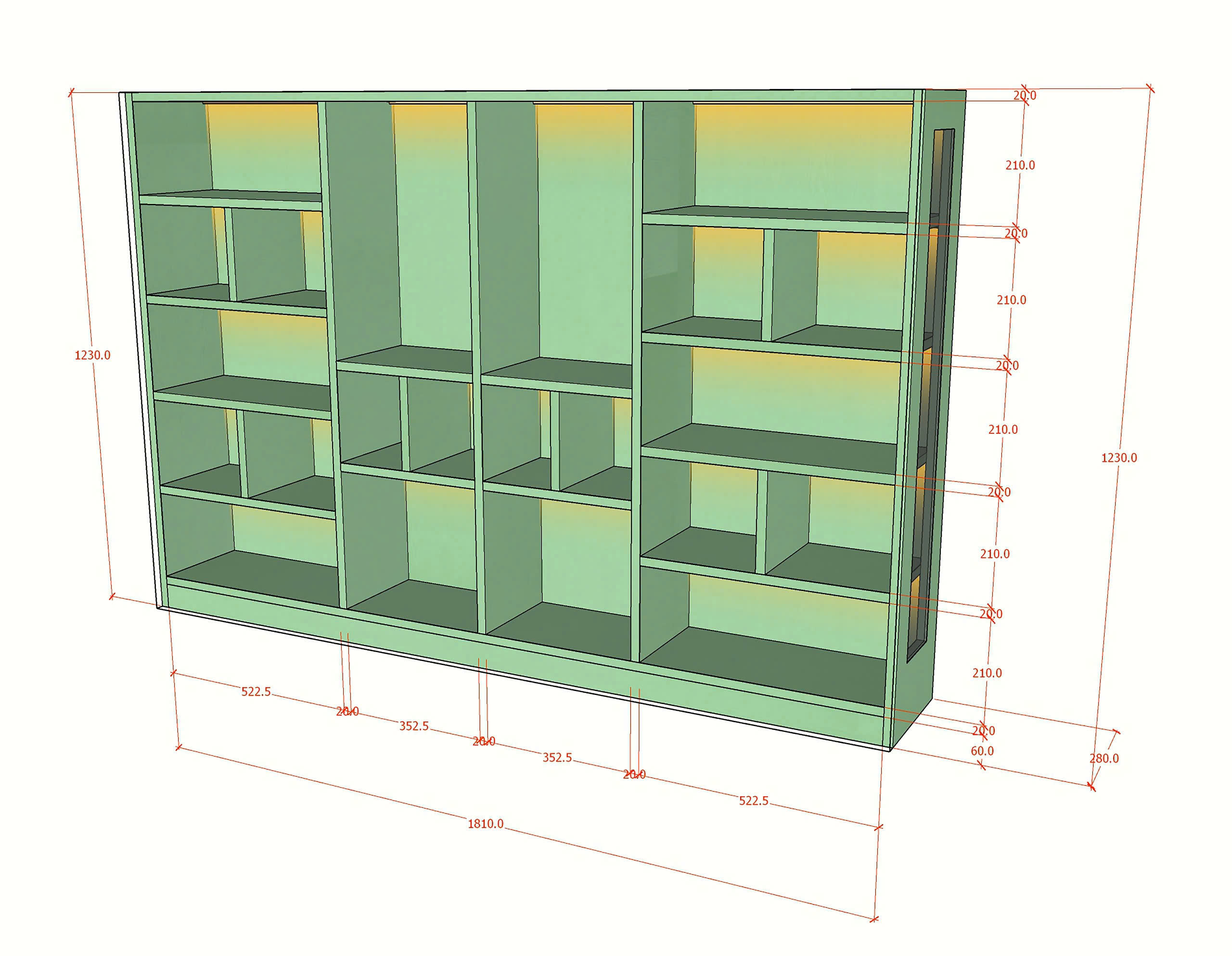 tủ trang trí gỗ công nghiệp
