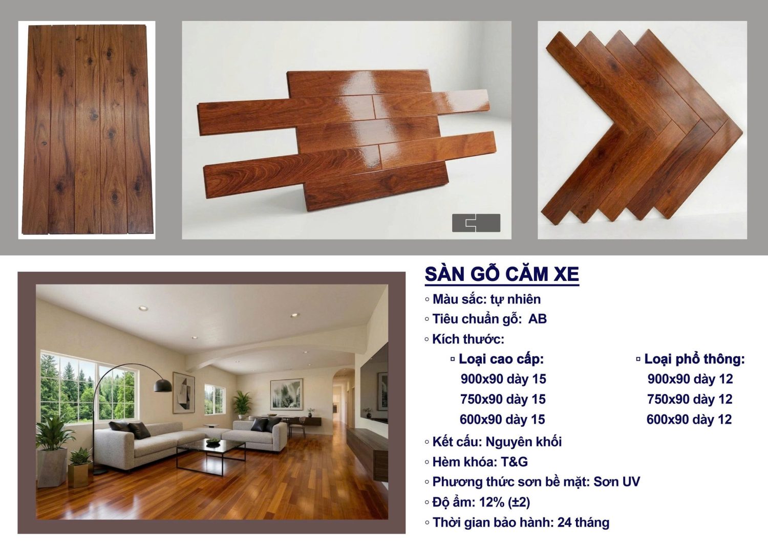 ván sàn gỗ căm xe