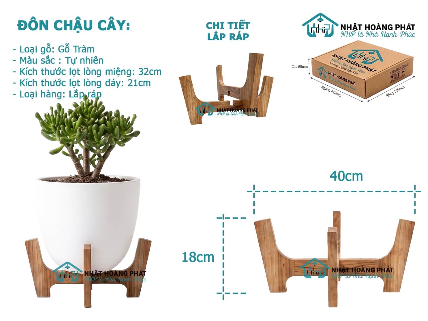 chân đôn chậu cây