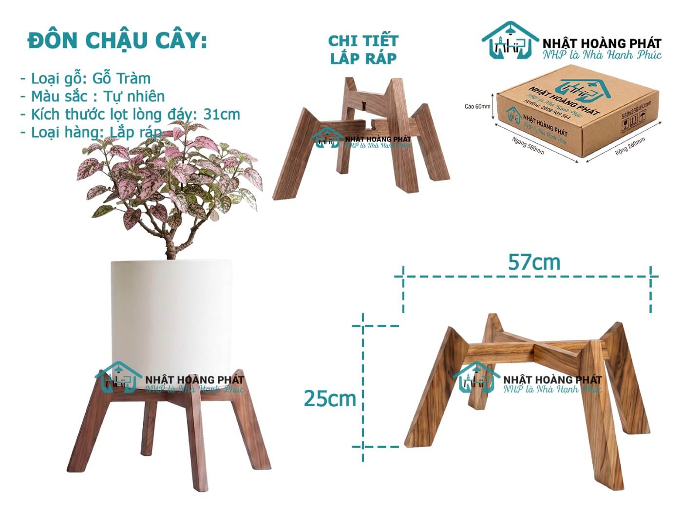 kệ gỗ để chậu cây
