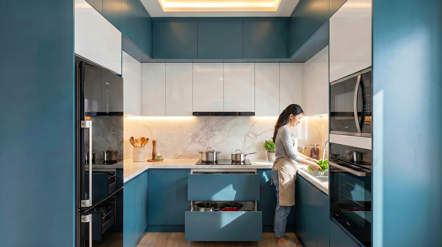 tủ bếp gỗ công nghiệp