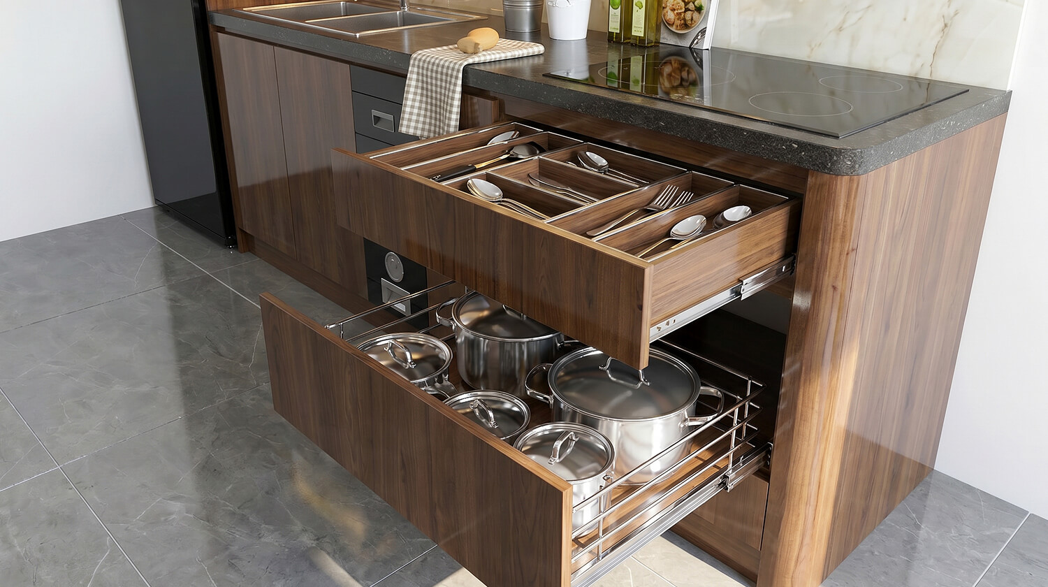 tủ bếp MDF