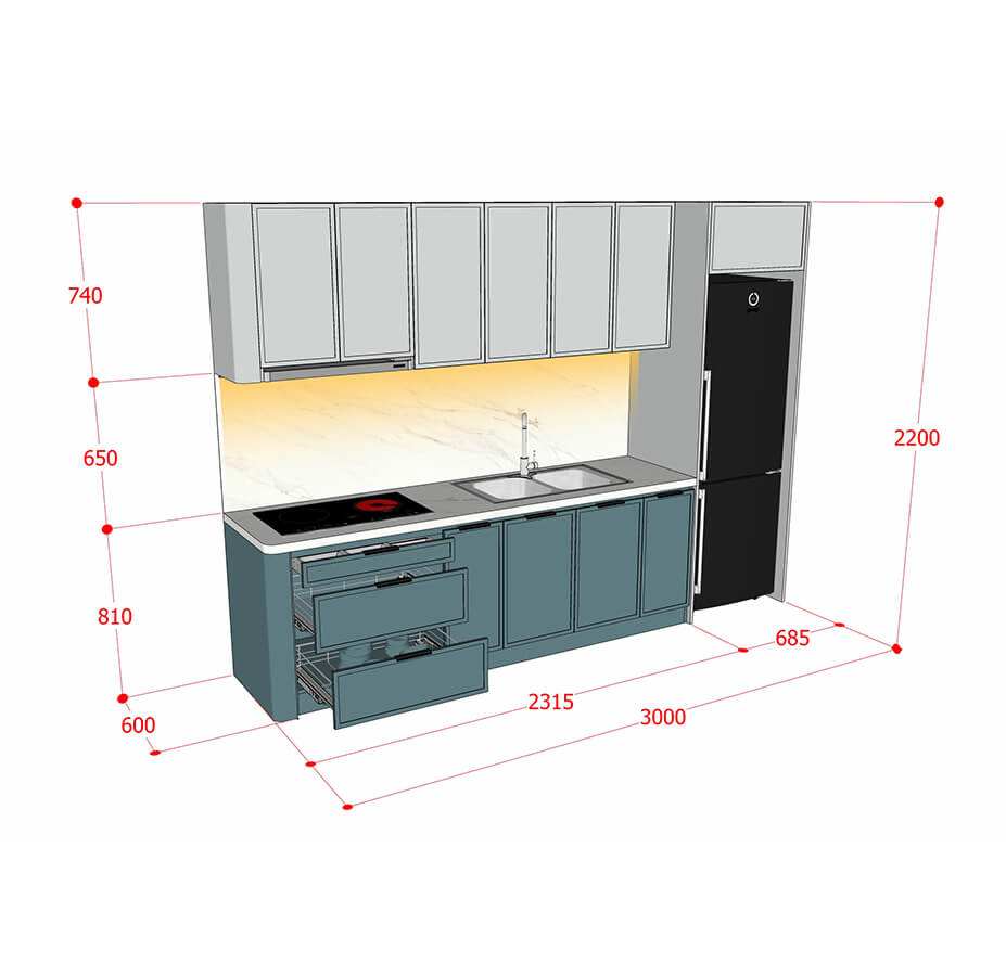 tủ bếp mdf chống ẩm