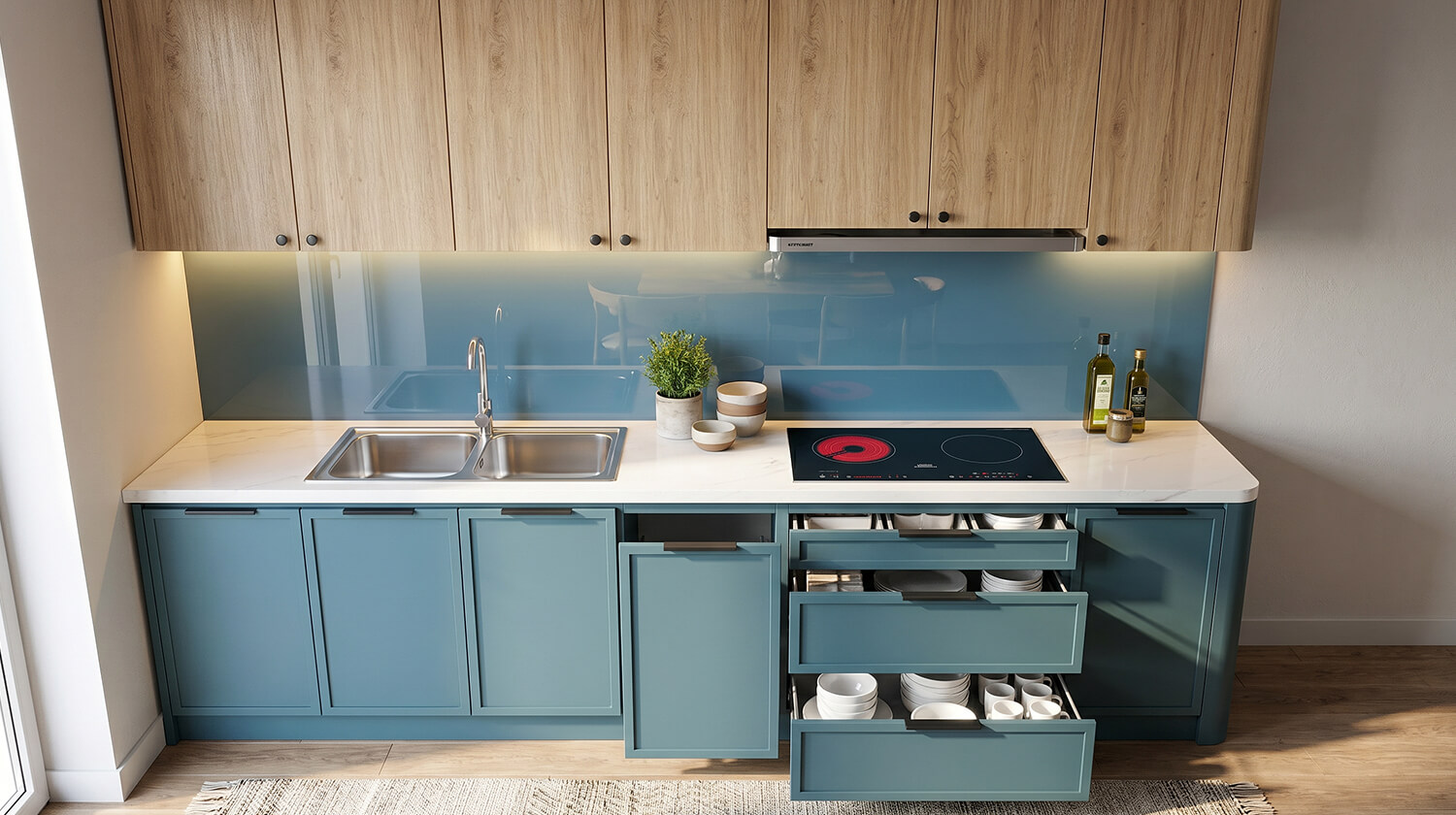 tủ bếp MDF khám ẩm