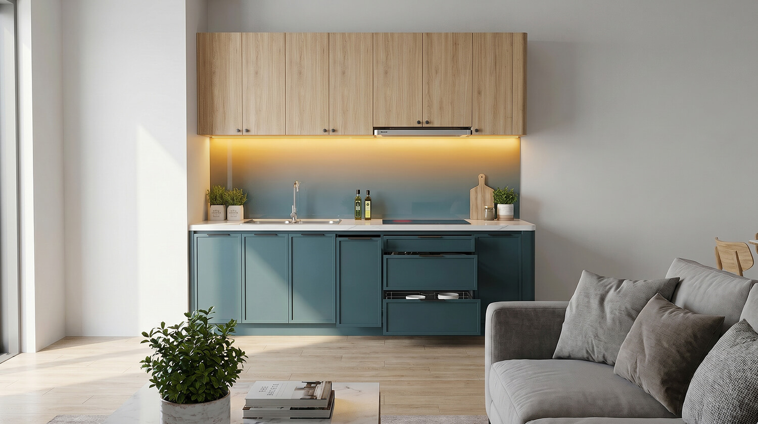 tủ bếp MDF kháng ẩm