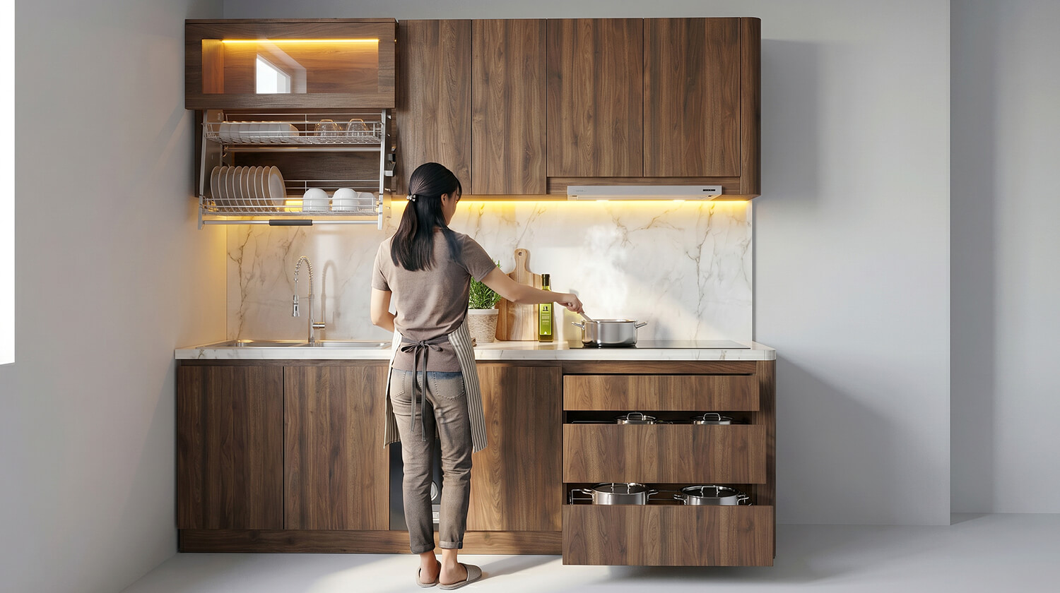 tủ bếp laminate