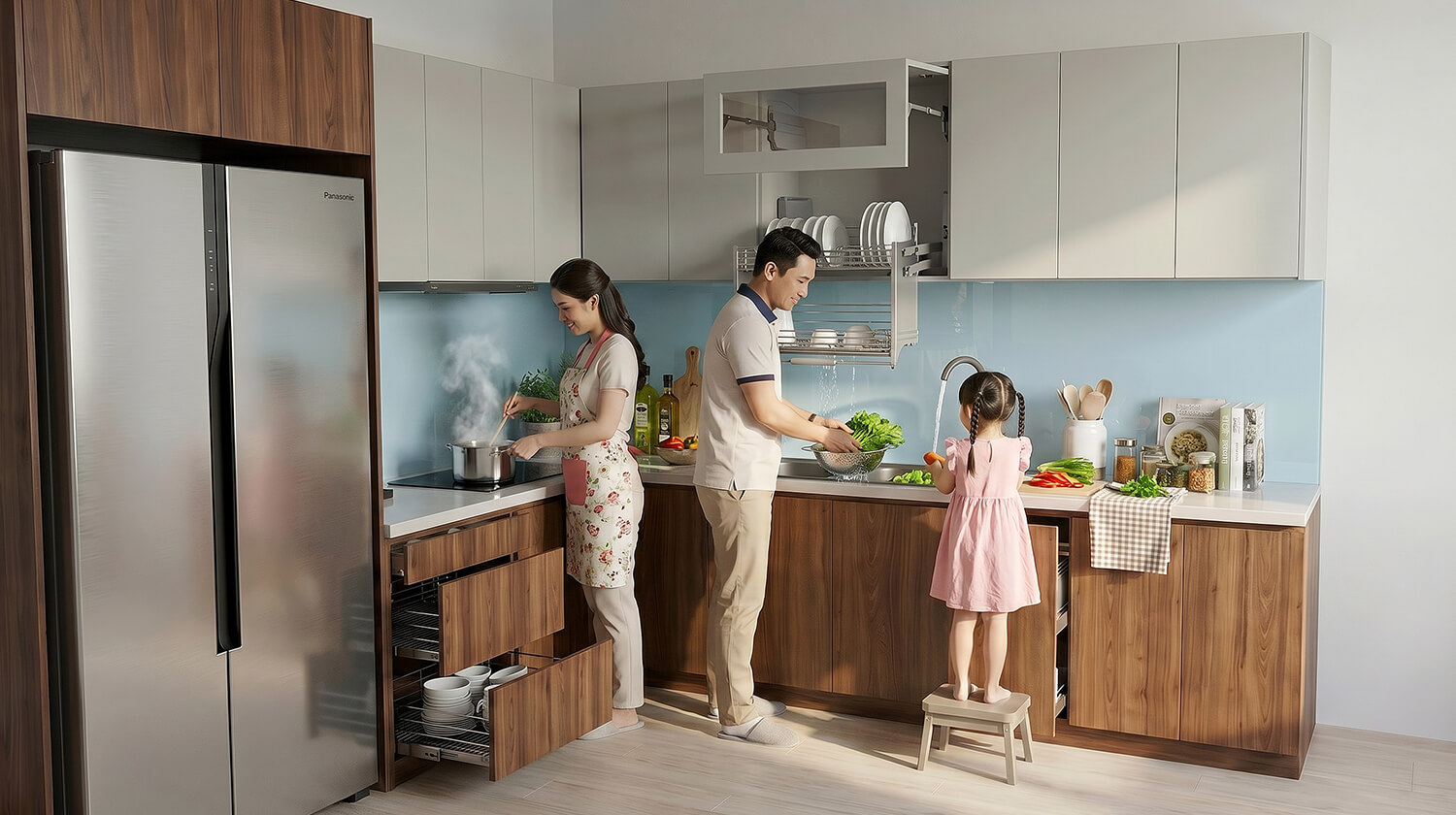 tủ bếp MDF phủ Melamine