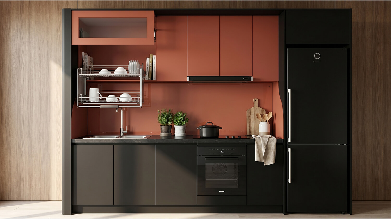 tủ bếp melamine