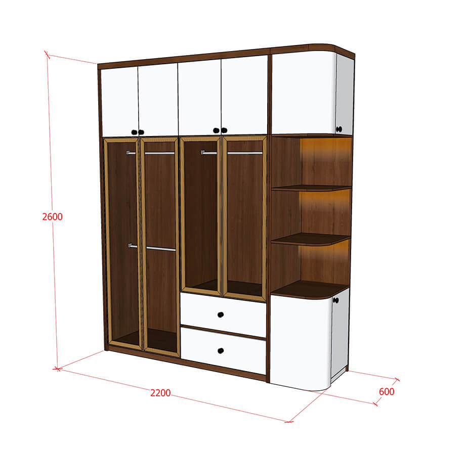 tủ quần áo MDF Melamine