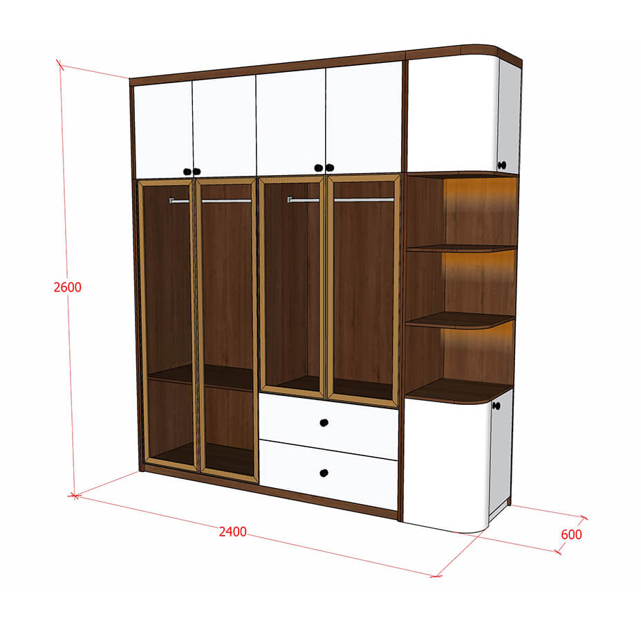 tủ quần áo MDF Melamine