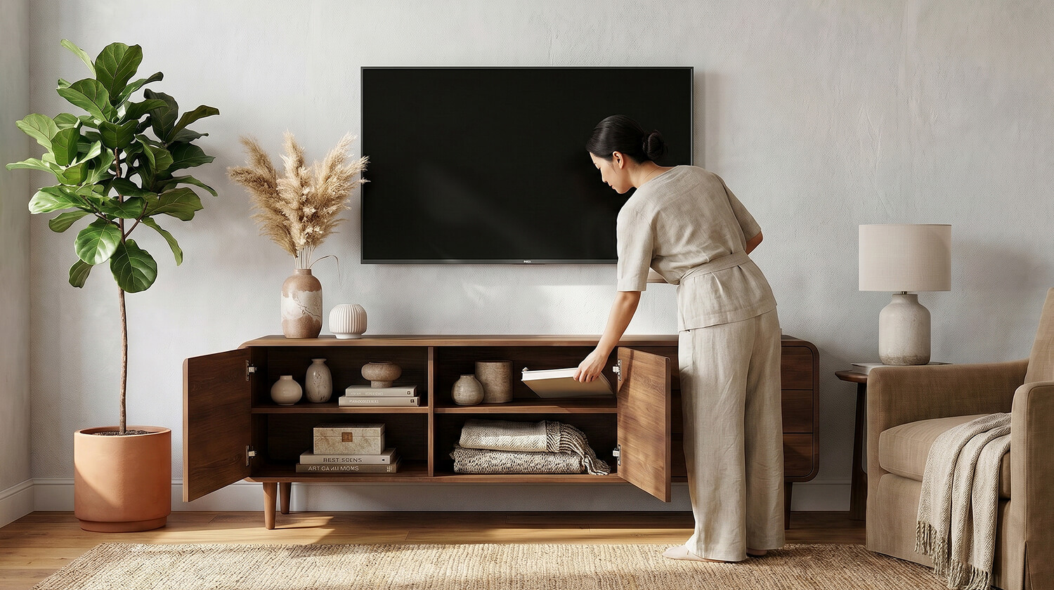 kệ tivi mdf chân gỗ