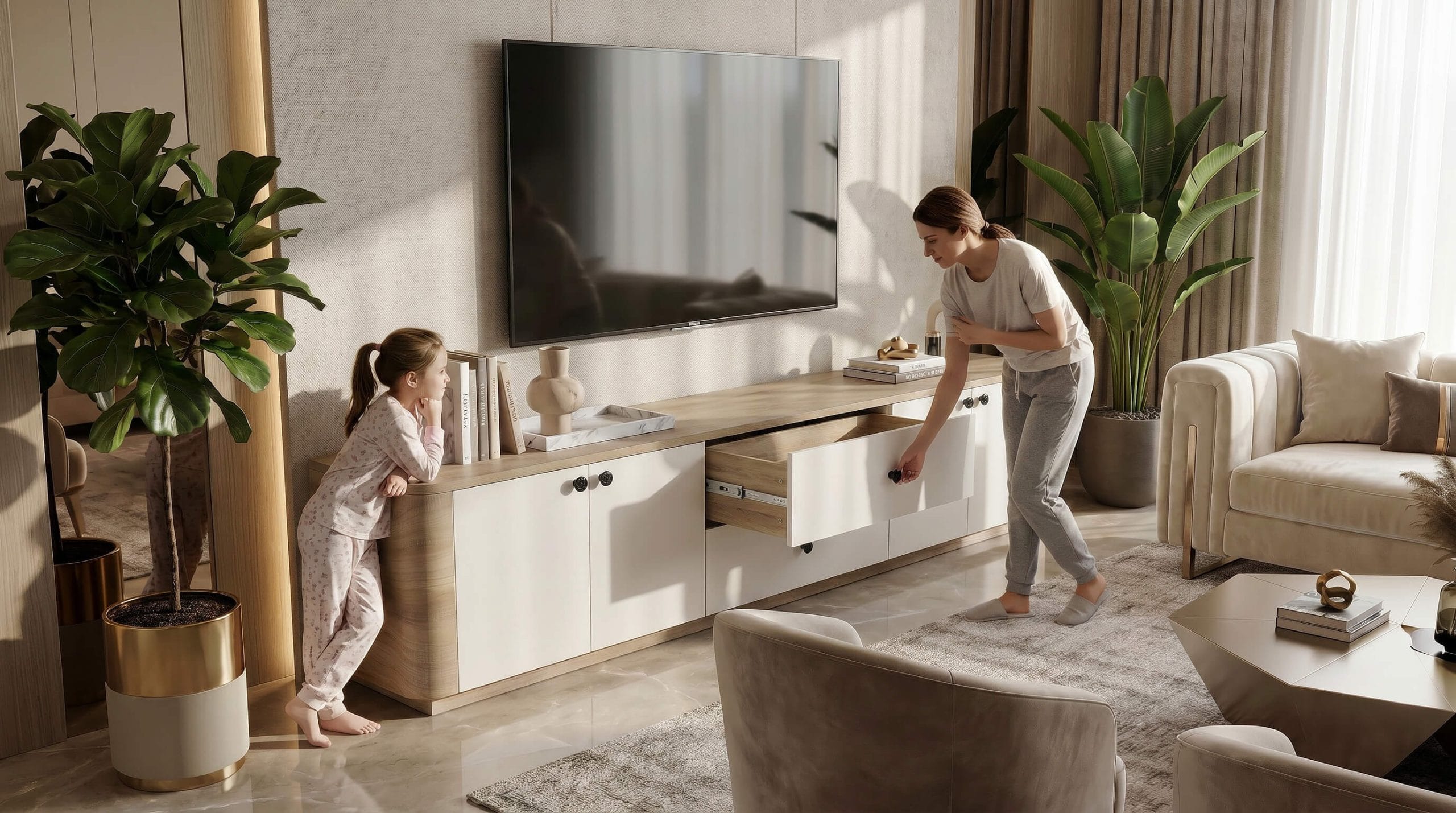 kệ tivi bo cong gỗ mdf
