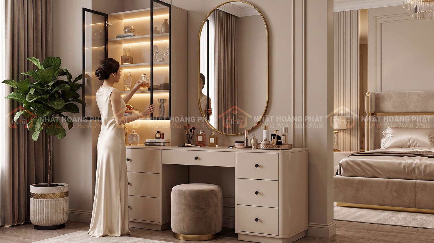 bàn trang điểm kết hợp tủ