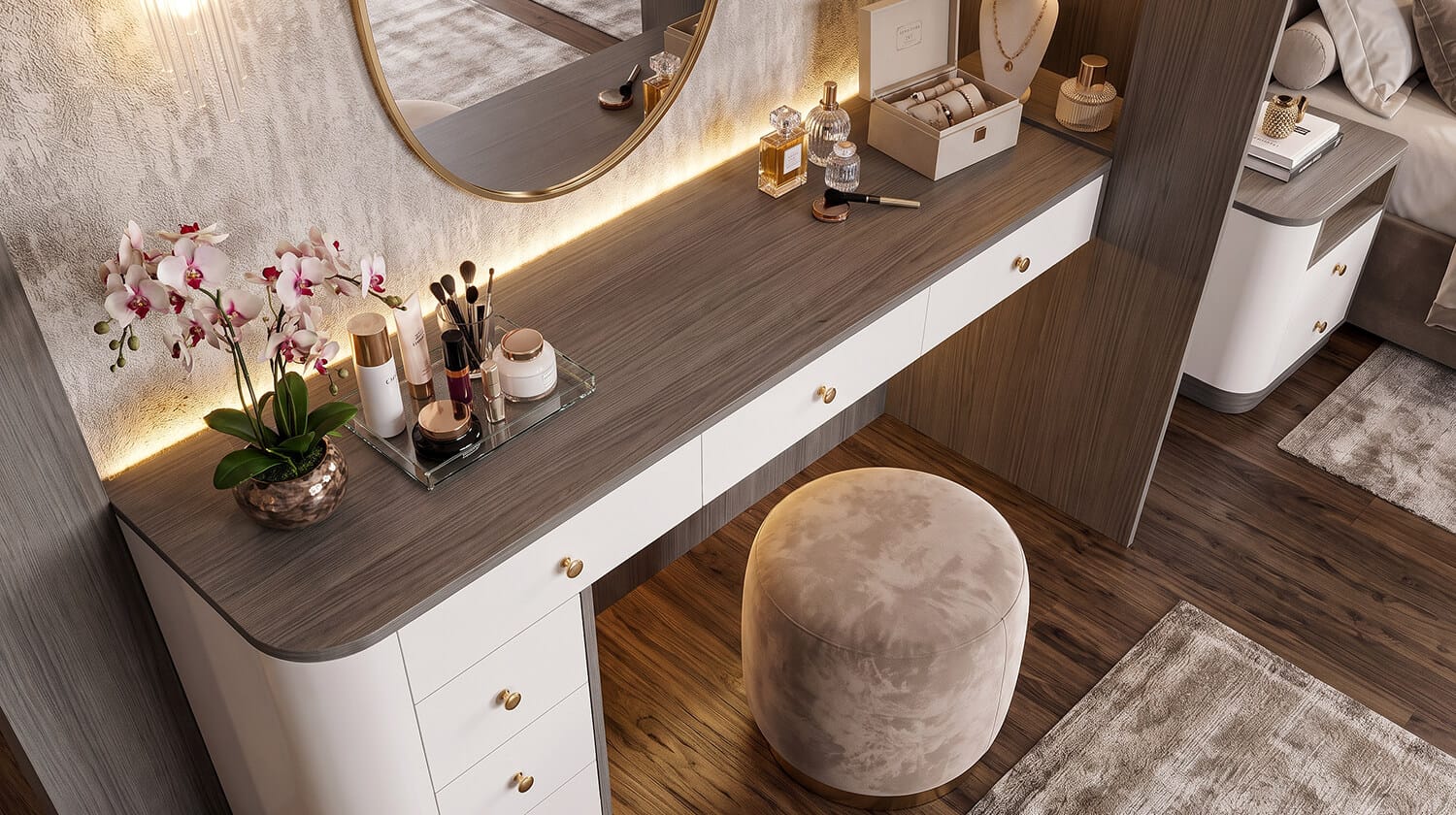bàn trang điểm gỗ công nghiệp mdf