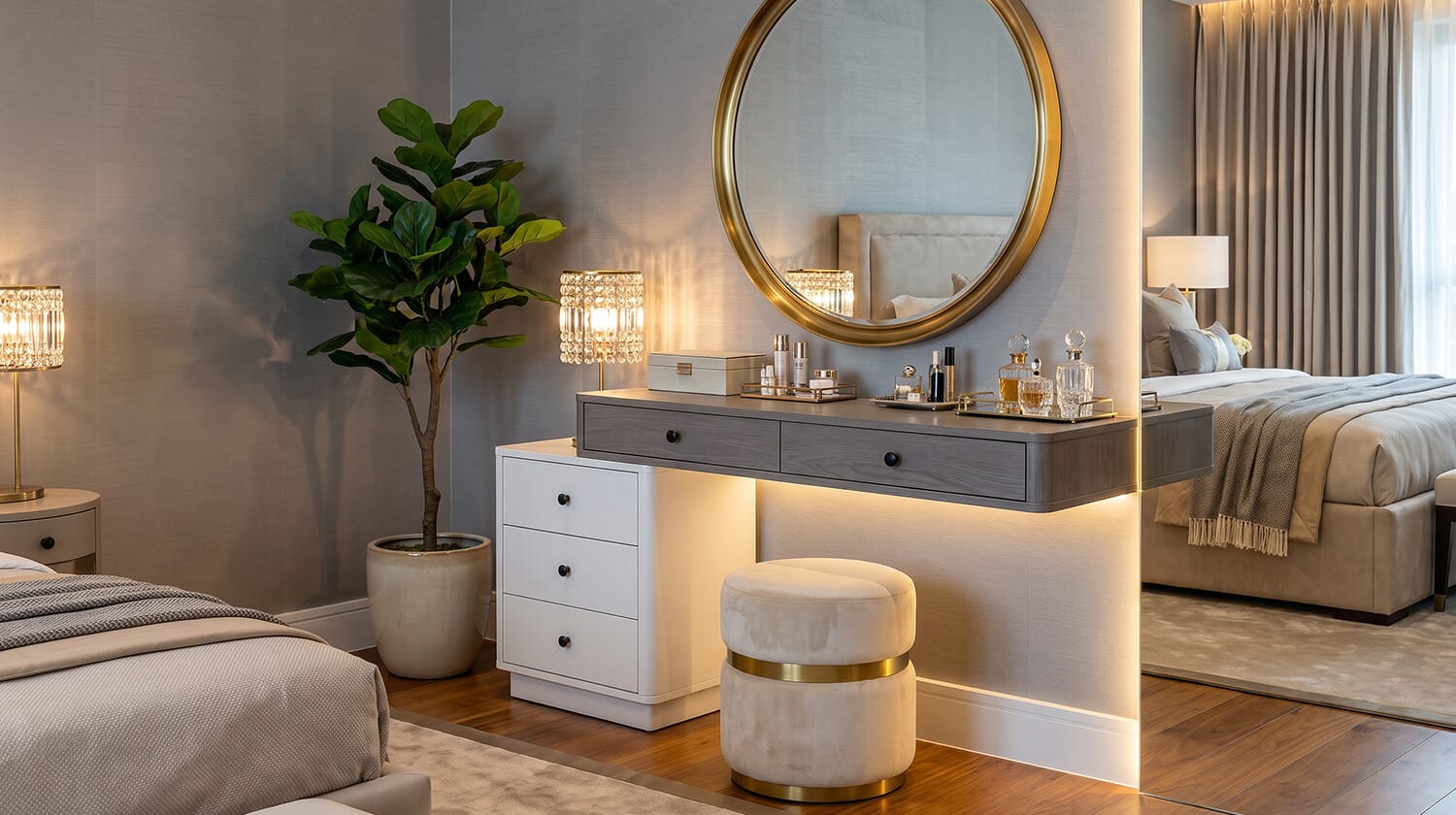 bàn trang điểm gỗ công nghiệp MDF