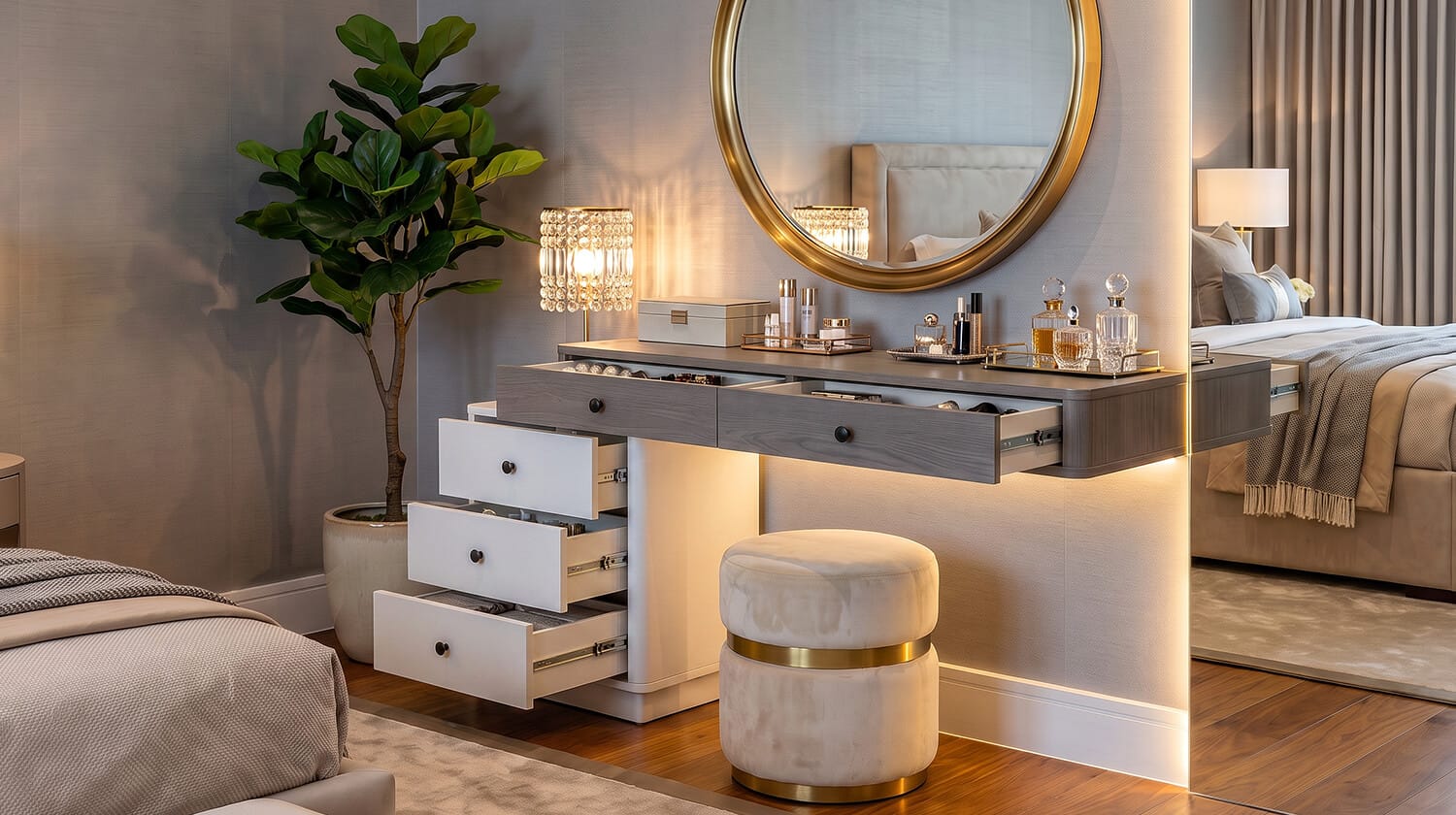 bàn trang điểm gỗ công nghiệp MDF
