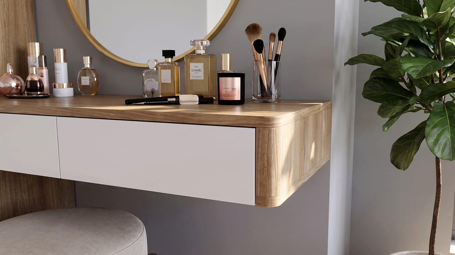 bàn trang điểm mdf cốt xanh