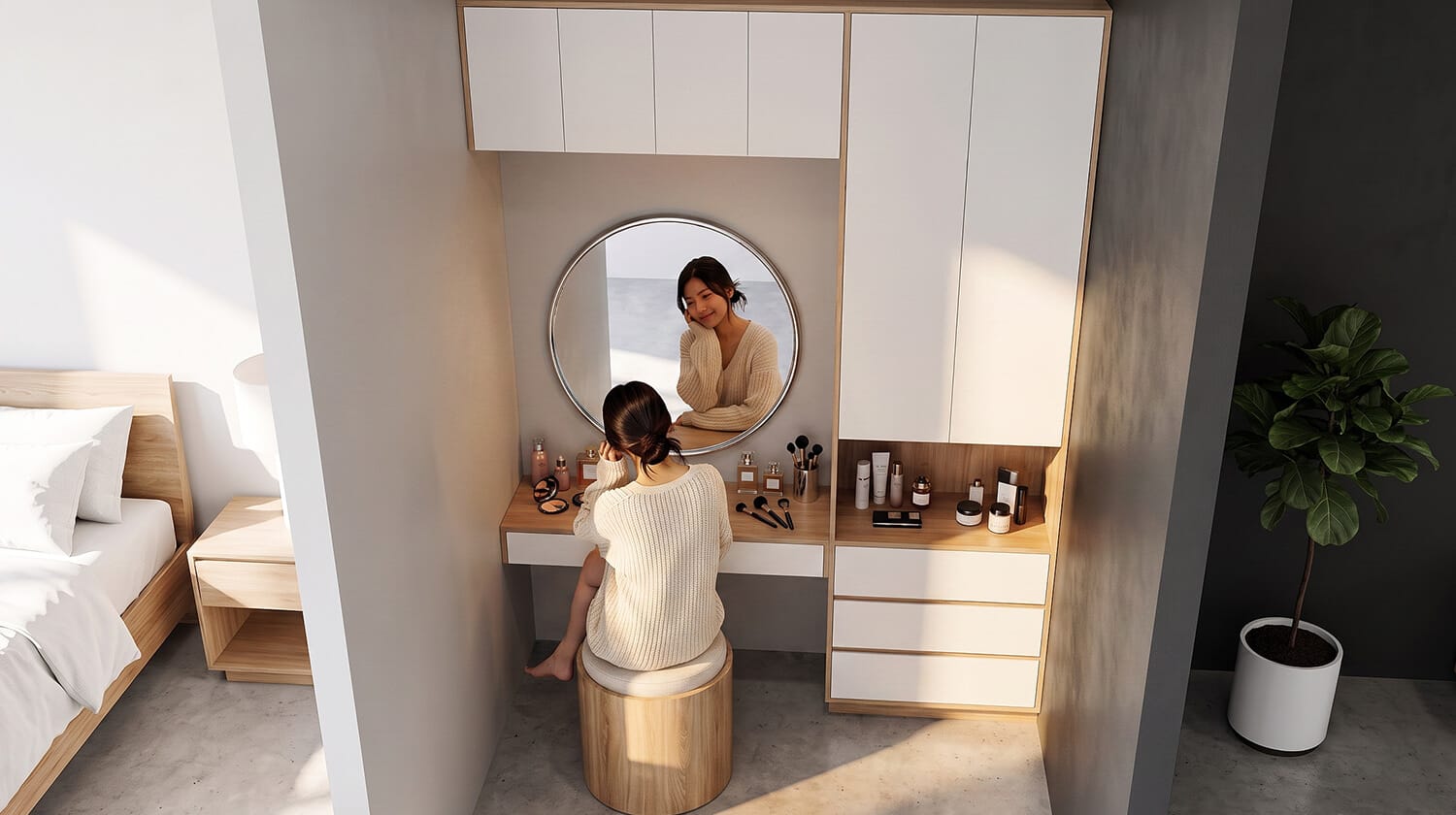 bàn trang điểm mdf kháng ẩm