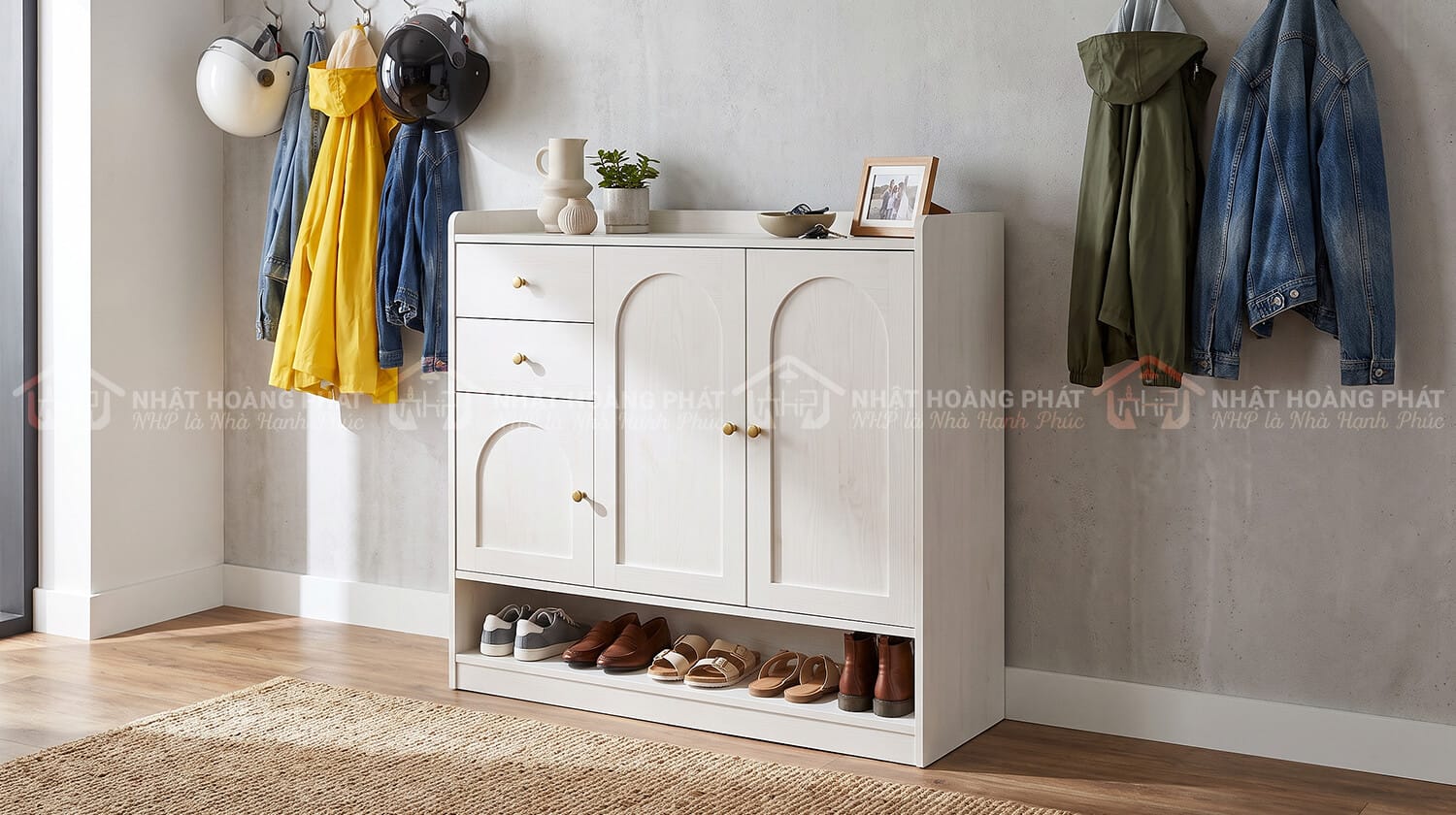 tủ giày mdf thiết kế hiện đại